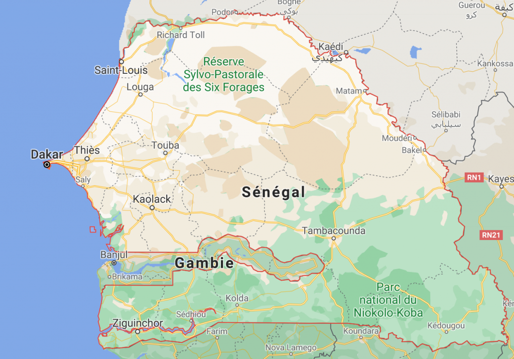 carte Sénégal 2021